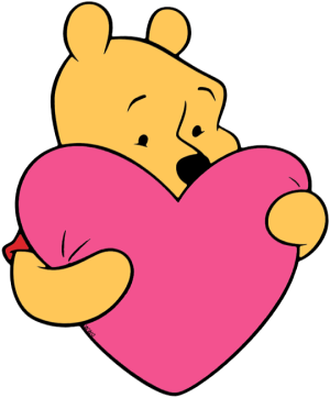 winnie the pooh with a pink heart